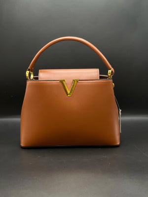 Valentino Signature Top Handle Bag - Brown