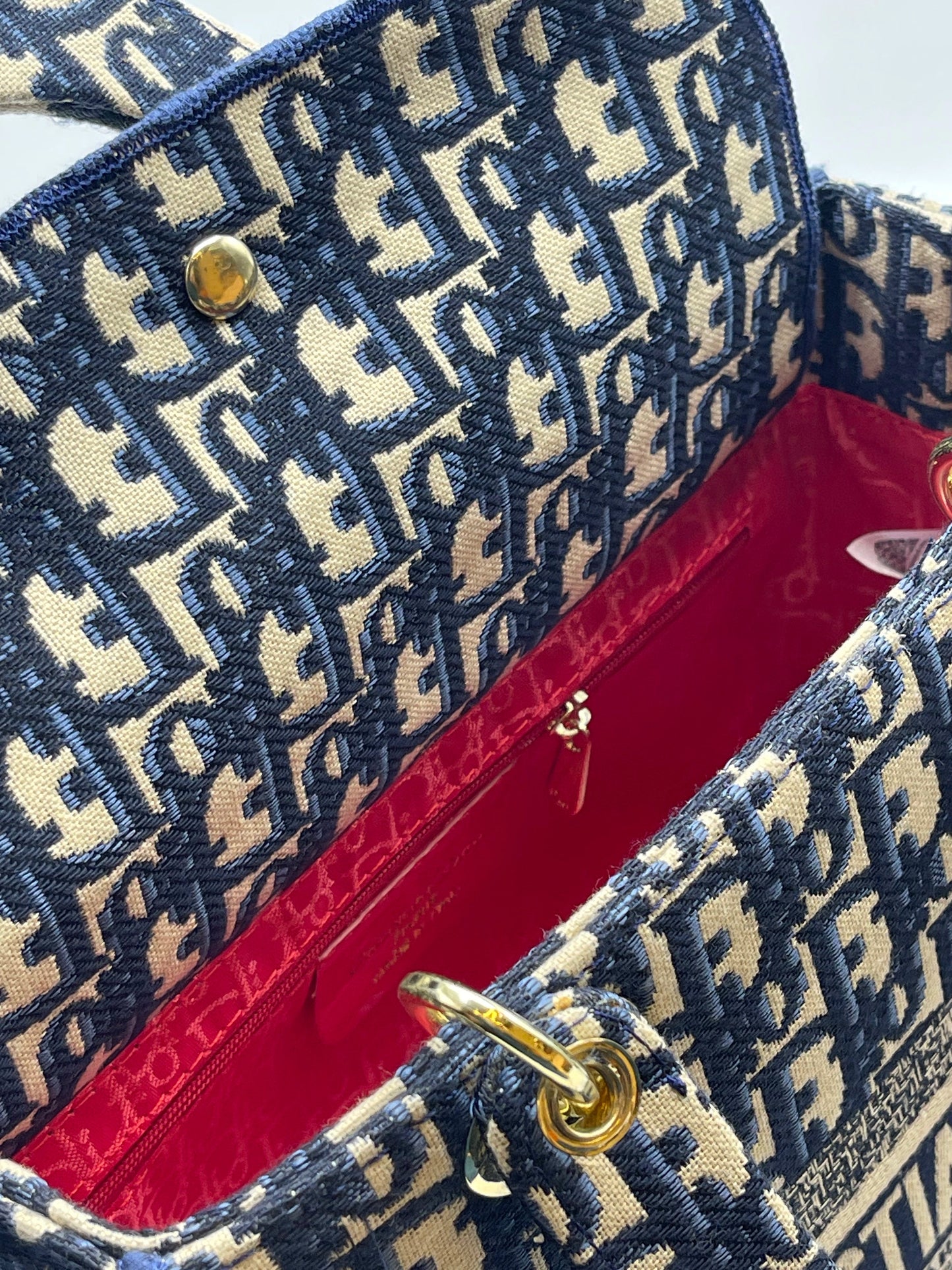 Lady Dior Printed Handbag - Red