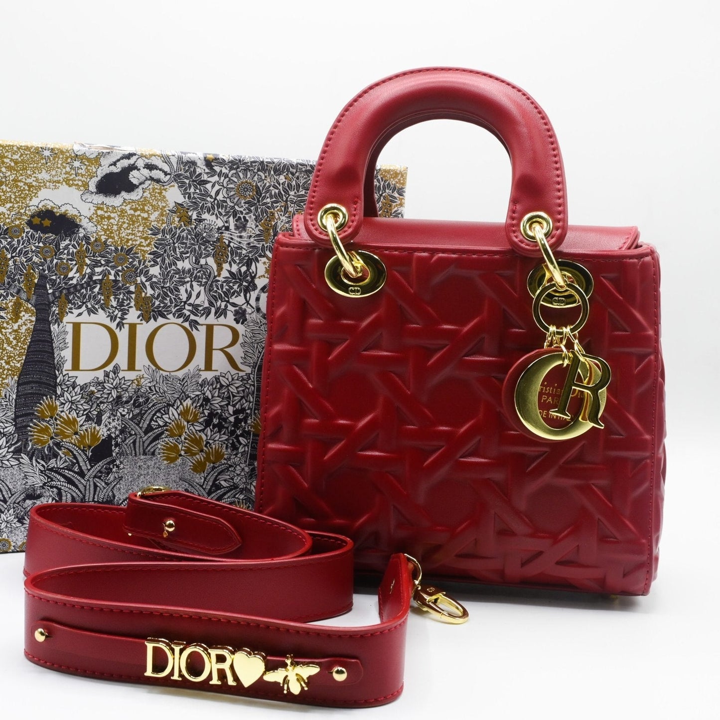 Lady Dior Hand Bag - Red