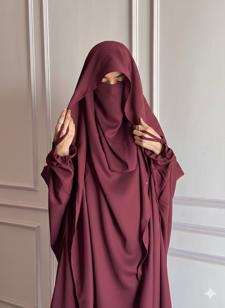 SAUDI JILBAB - Maroon