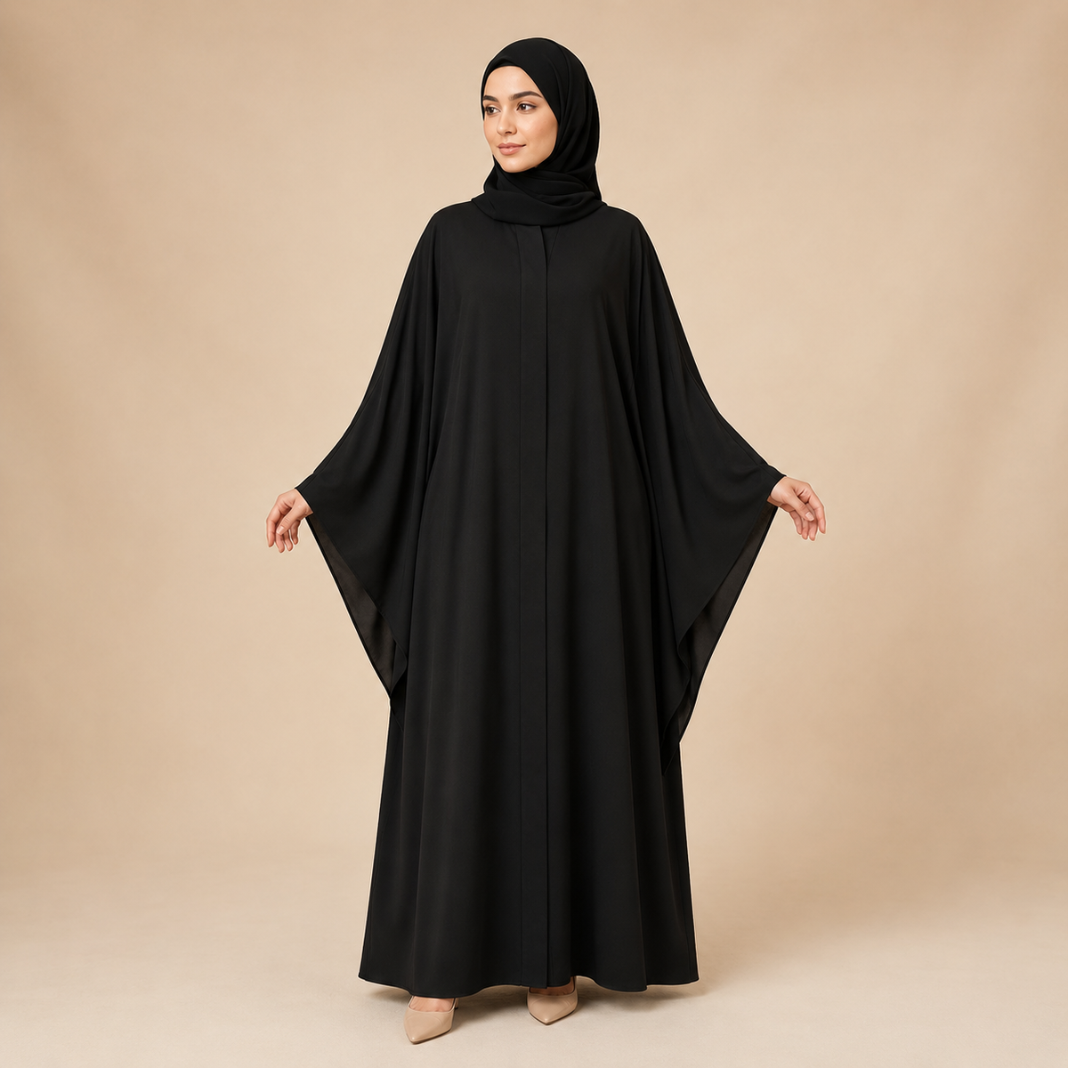 Dubai Butterfly Abaya — Black