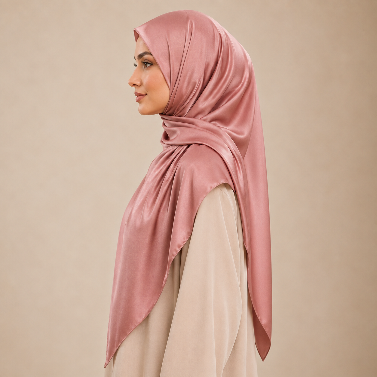 Satin Hijab — Rose