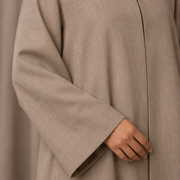 Linen Blend Abaya — Taupe