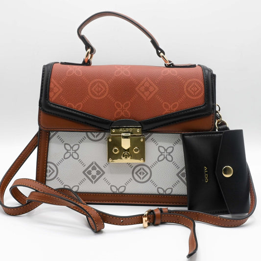 ALDO Handbag - Brown & White