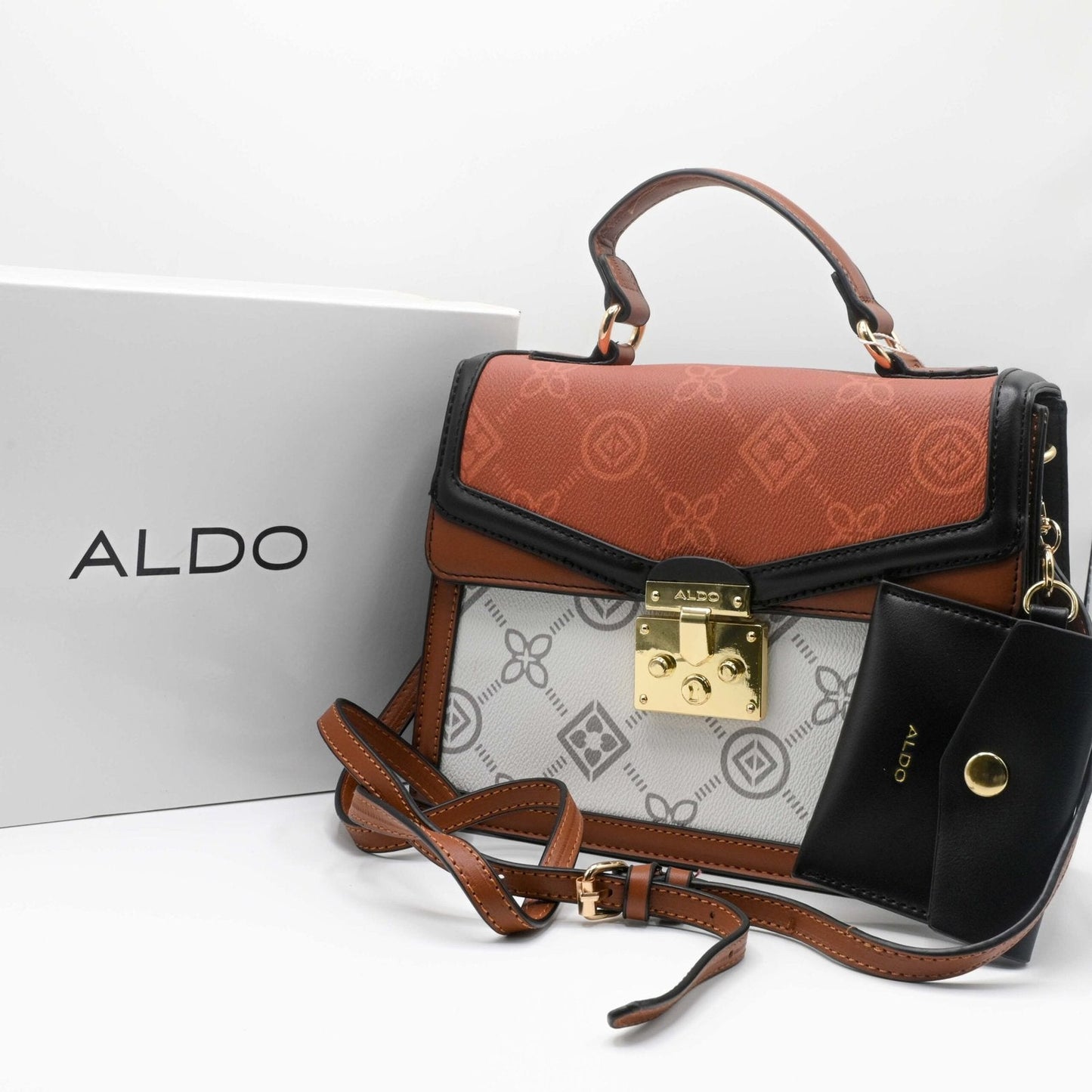 ALDO Handbag - Brown & White