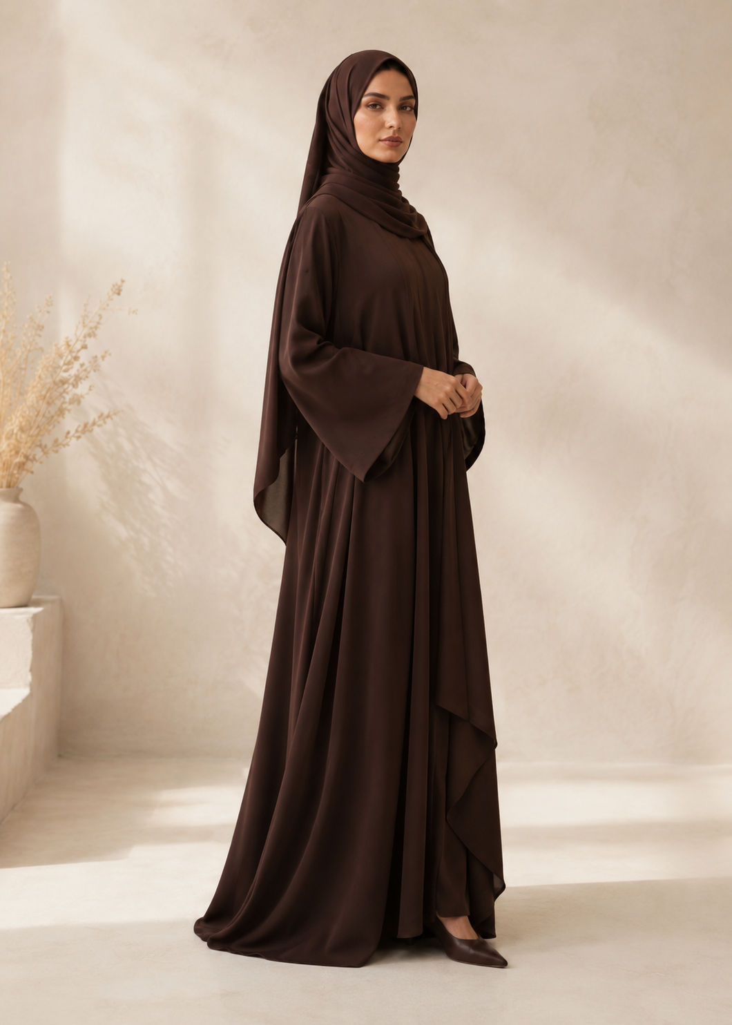 Nidha Flow Abaya — Espresso