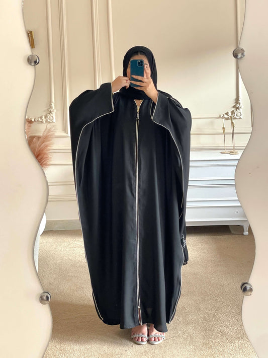 Baggy Zip Abaya - Black