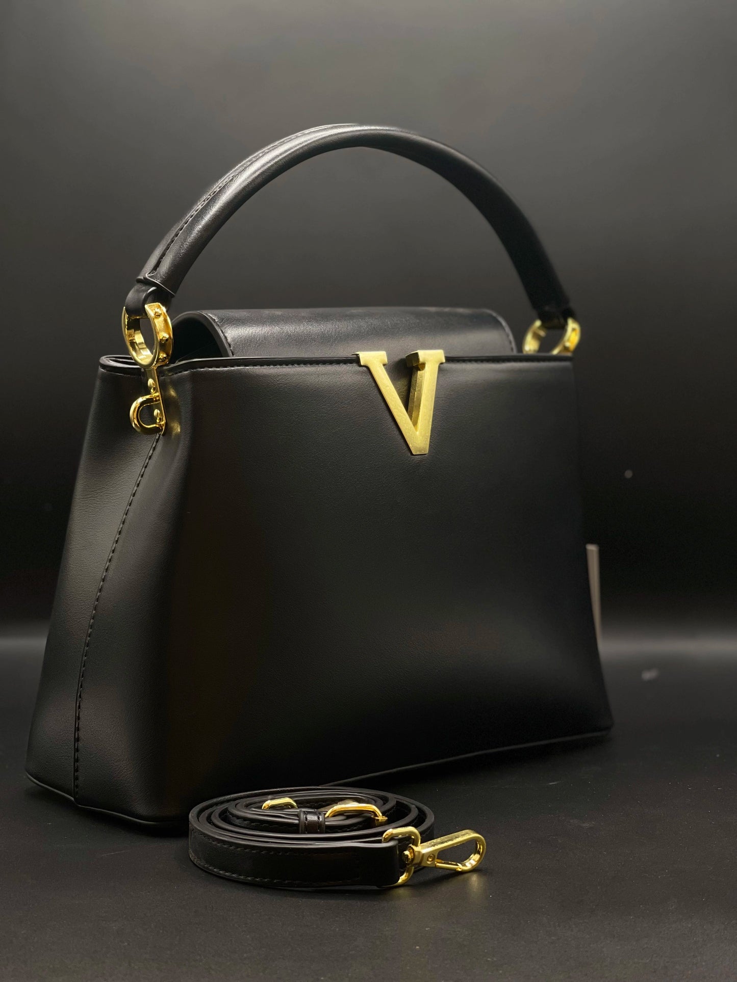 Valentino Signature Top Handle Bag - Black
