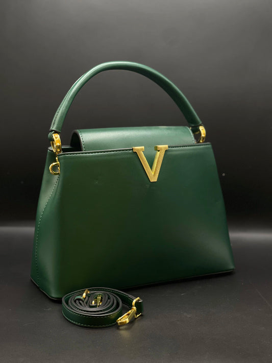 Valentino Signature Top Handle Bag - Green