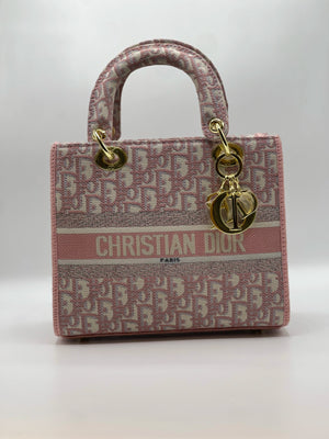Lady Dior Printed Handbag - Pink