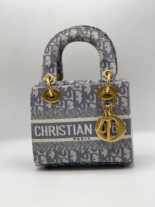 Lady Dior Printed mini Handbag - Grey