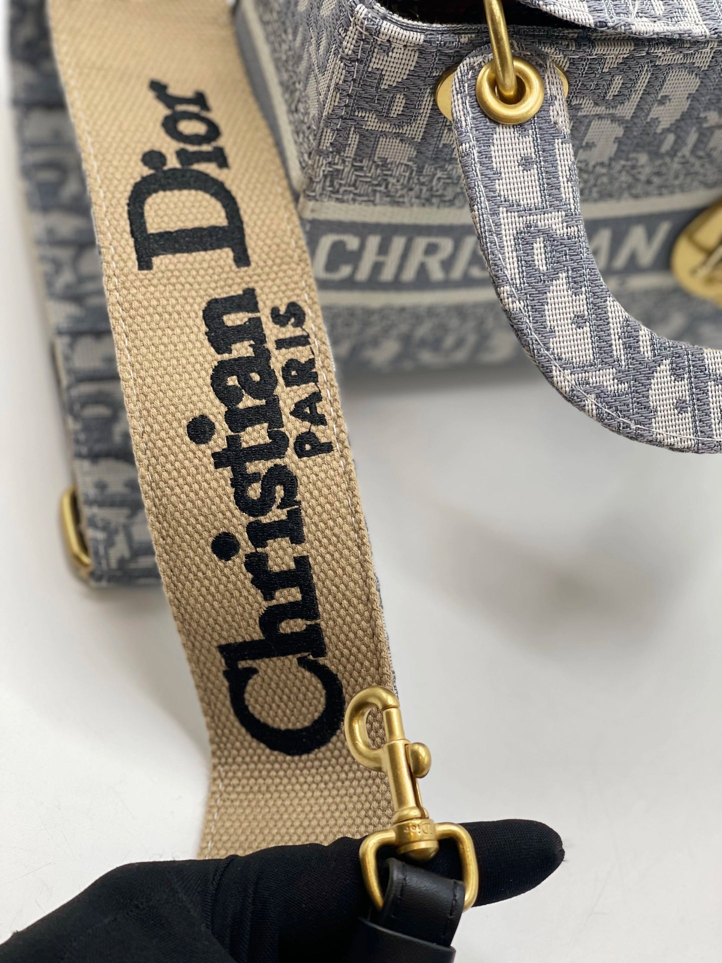 Lady Dior Printed mini Handbag - Grey