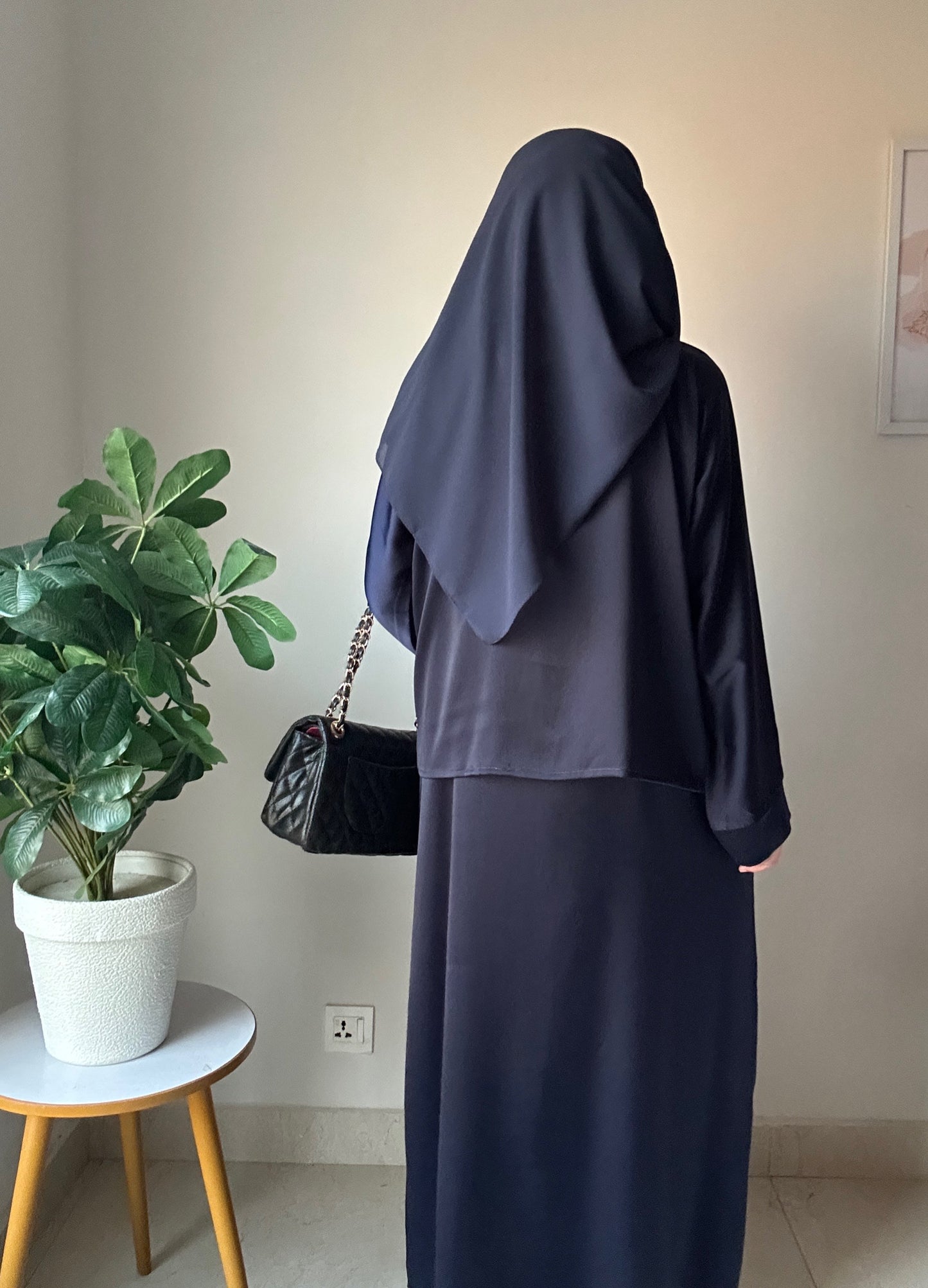Overlay Abaya - Navy blue