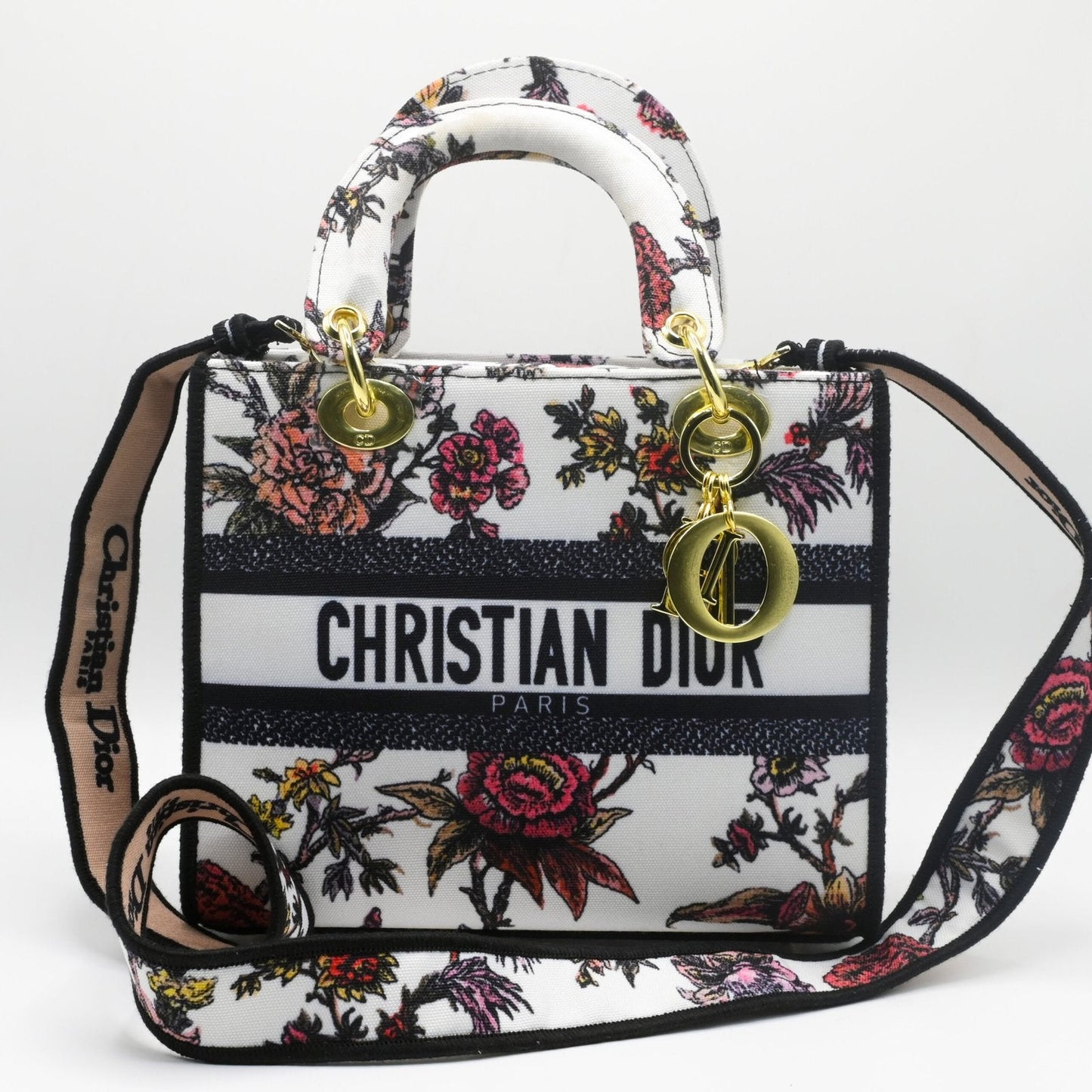 Lady Dior Floral Printed Handbag
