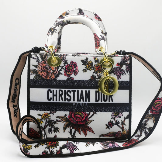 Lady Dior Floral Printed Handbag