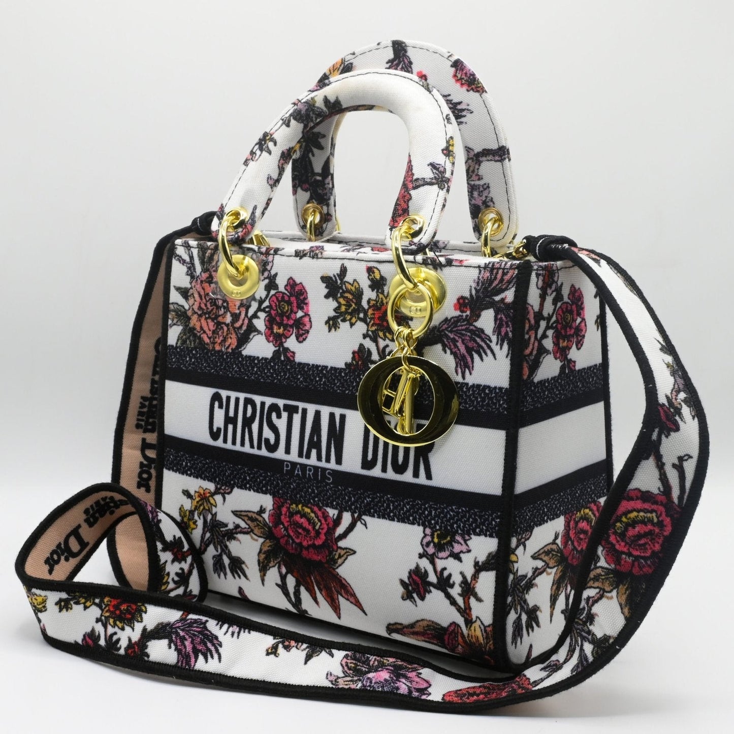 Lady Dior Floral Printed Handbag