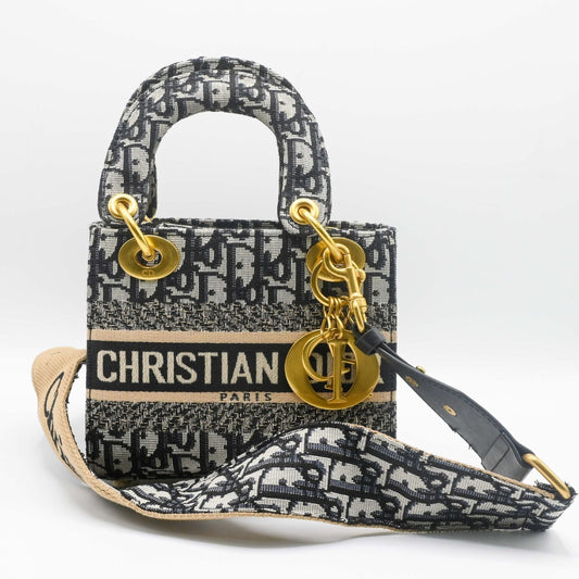 Lady Dior Printed mini Handbag - Black