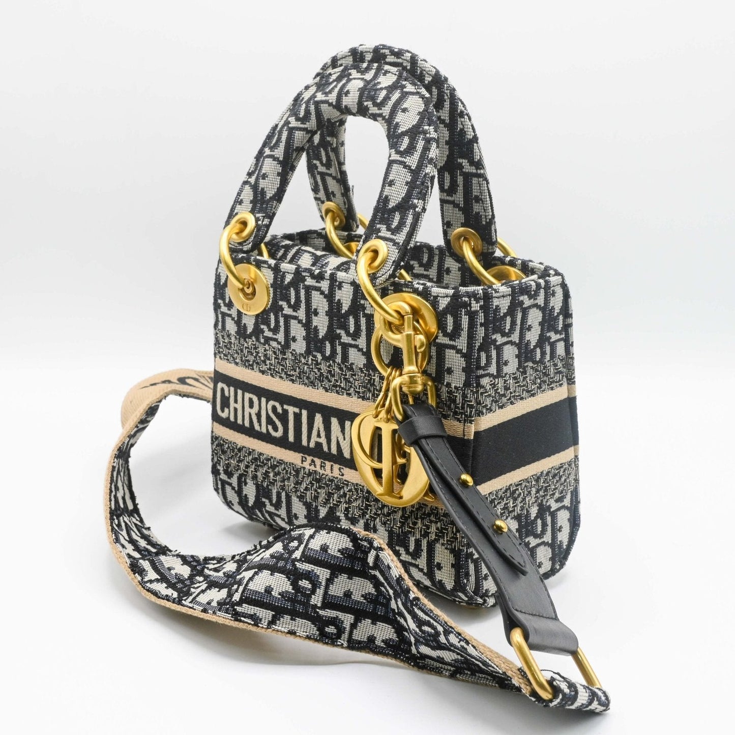 Lady Dior Printed mini Handbag - Black