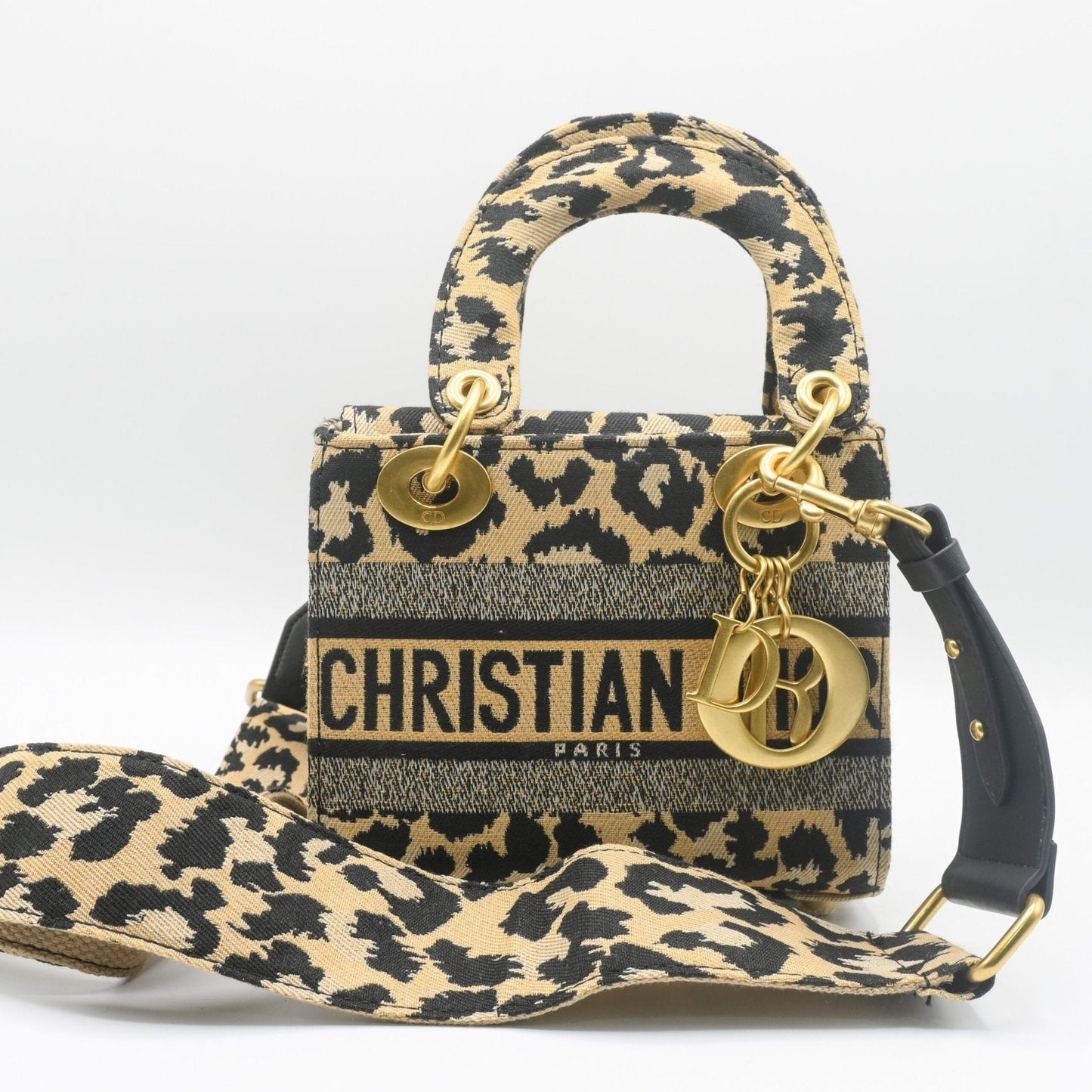Lady Dior Printed mini Handbag - Golden