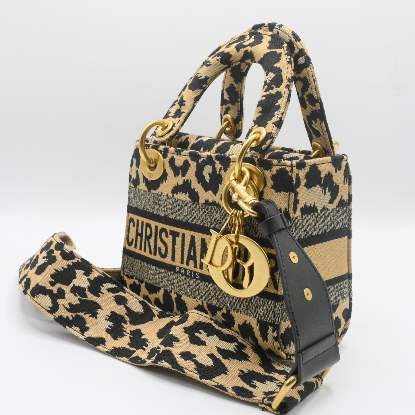 Lady Dior Printed mini Handbag - Golden