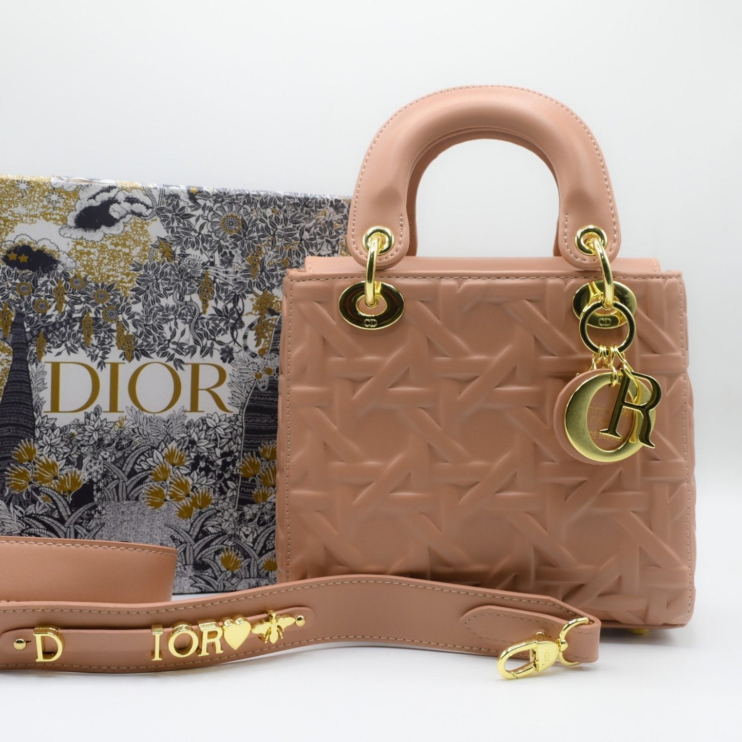 Lady Dior Hand Bag - Peach