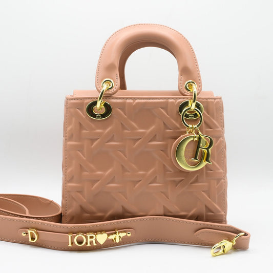 Lady Dior Hand Bag - Peach
