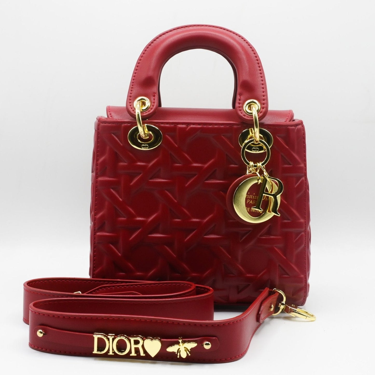 Lady Dior Hand Bag - Red