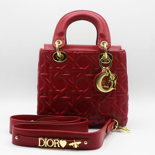 Lady Dior Hand Bag - Red