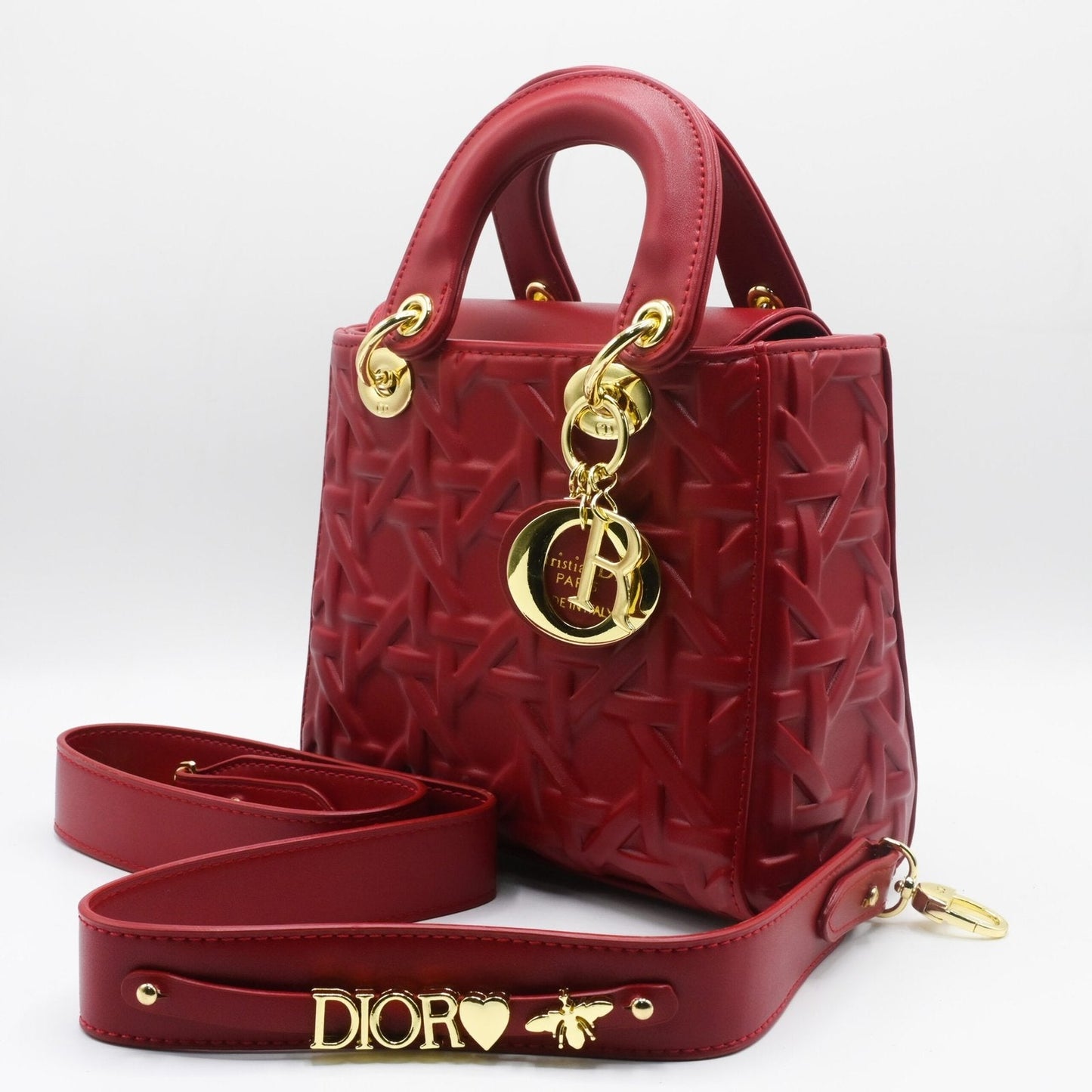 Lady Dior Hand Bag - Red