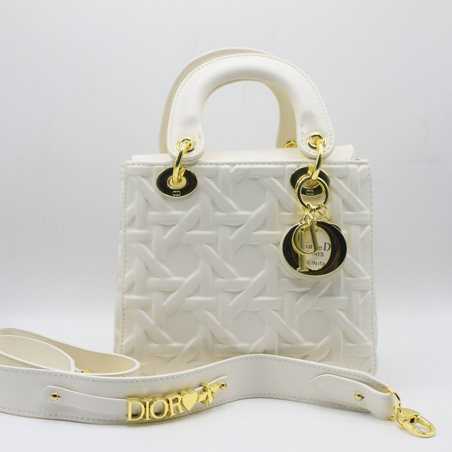 Lady Dior Hand Bag - White
