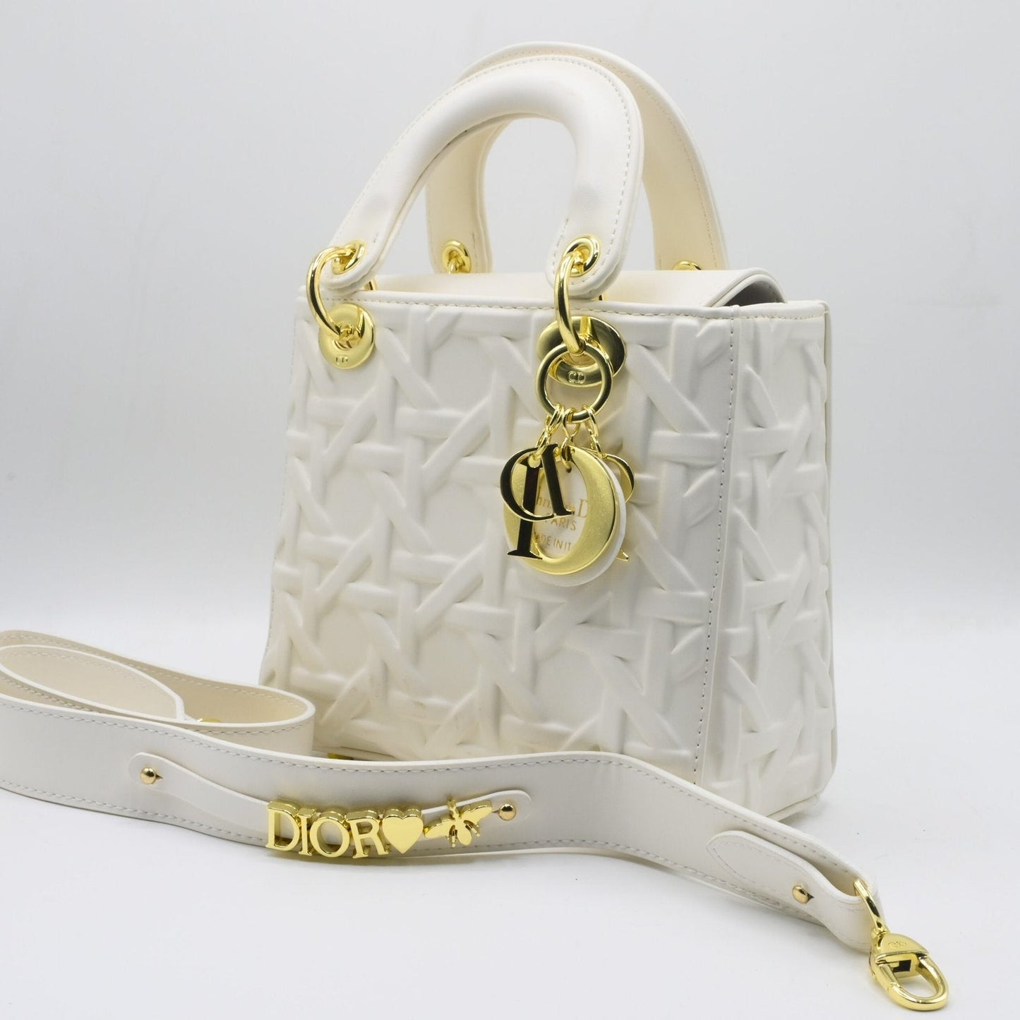 Lady Dior Hand Bag - White
