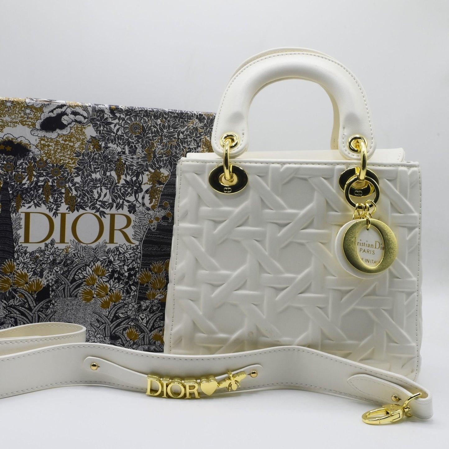 Lady Dior Hand Bag - White