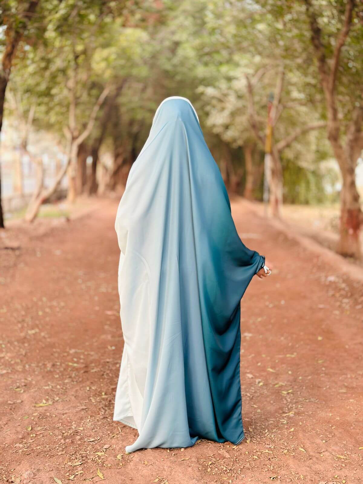 SAUDI JILBAB - Teal & Pearl