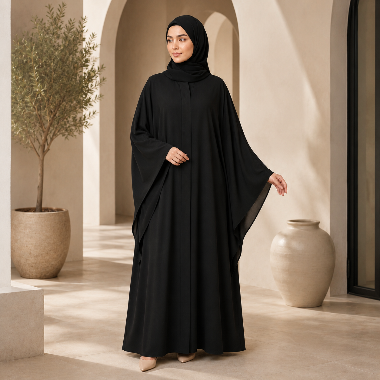 Dubai Butterfly Abaya — Black