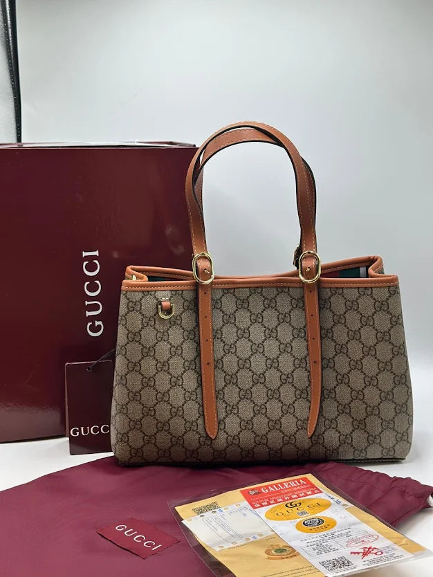 Gucci GG Mblem Medium Tote Bag - Beige