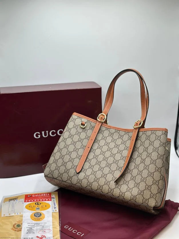 Gucci GG Mblem Medium Tote Bag - Beige