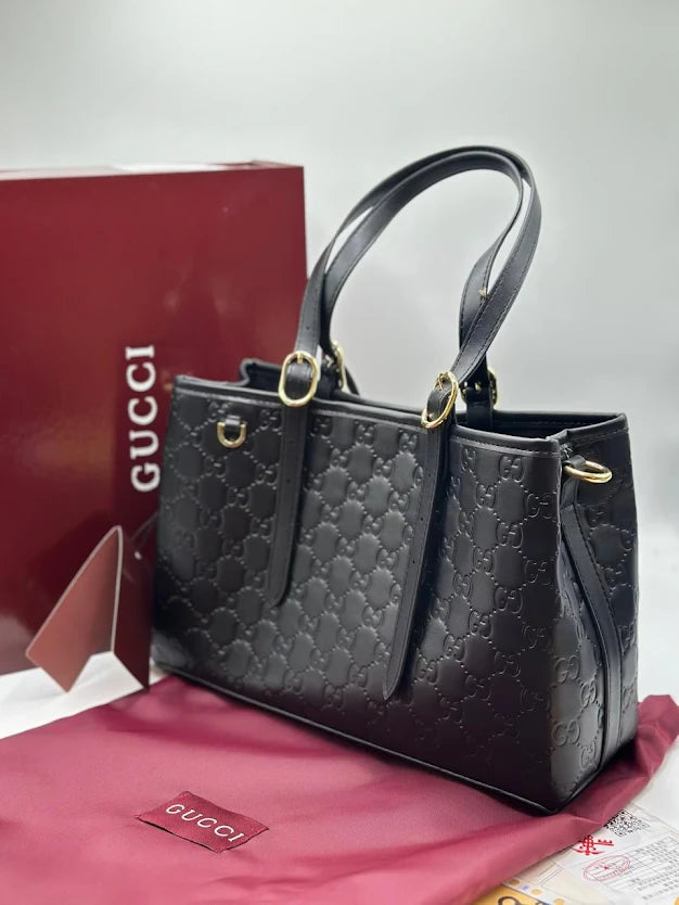 Gucci GG Mblem Medium Tote Bag - Black