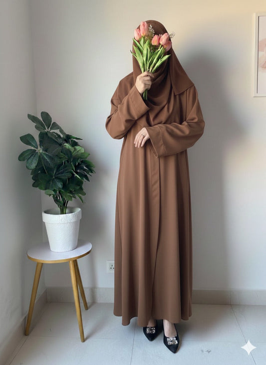 Plain Abaya - Cocoa Brown